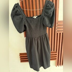 H&M Black Puff Sleeve Mini Dress
